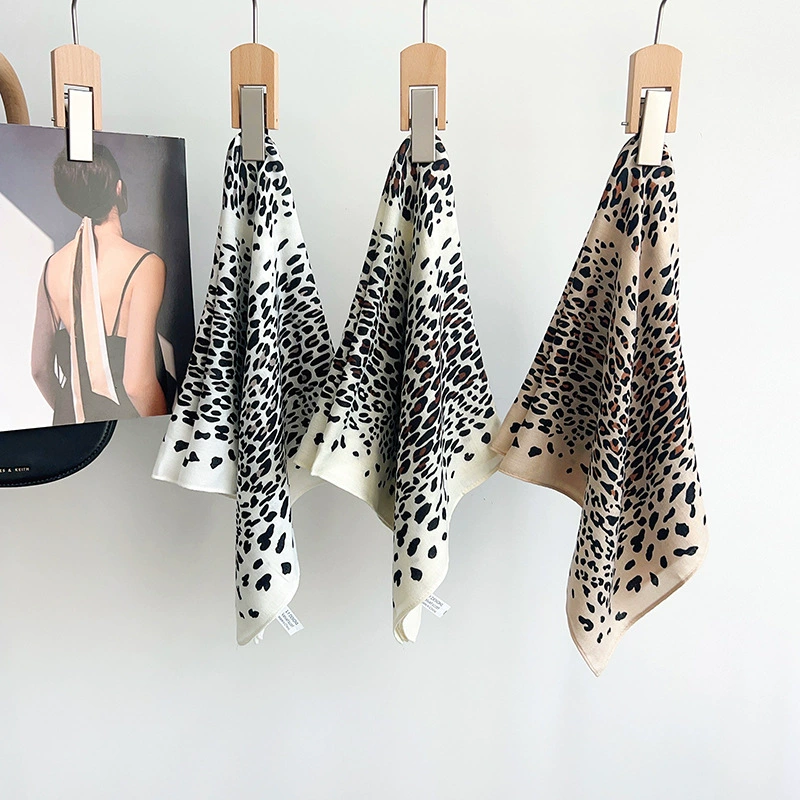 Leopard Print Small Square Scarf view 4