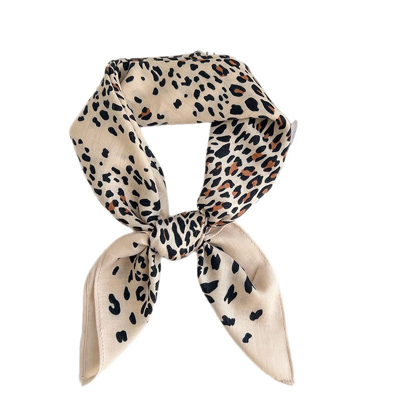 Leopard Print Small Square Scarf view 5