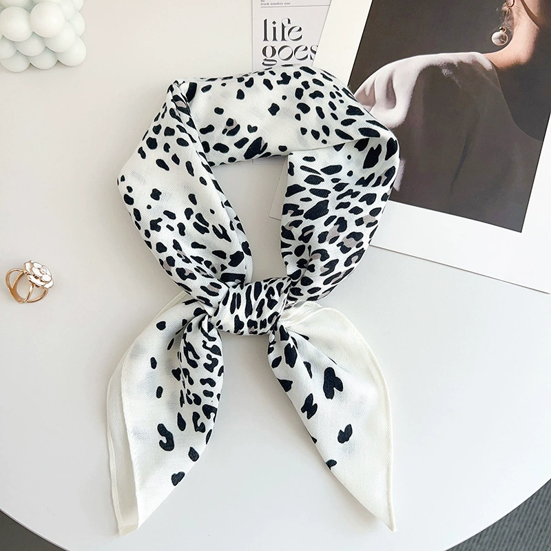 Leopard Print Small Square Scarf view 6