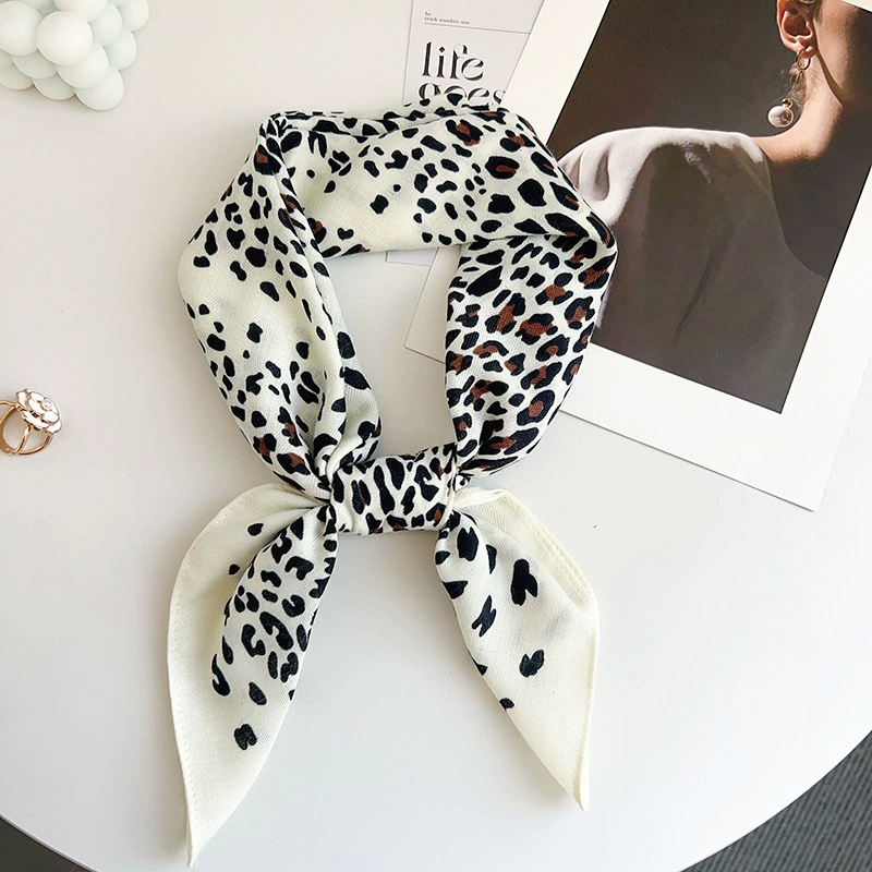 Leopard Print Small Square Scarf view 8