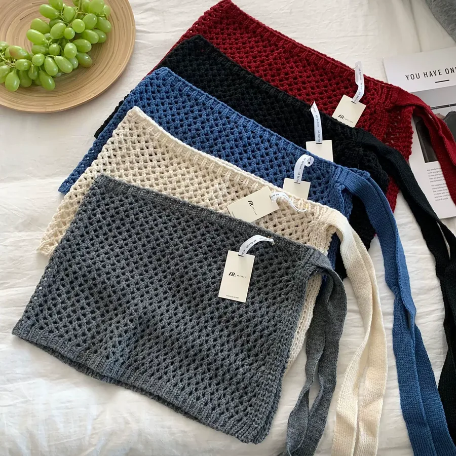 Knitted Striped Wrap Skirt view 3