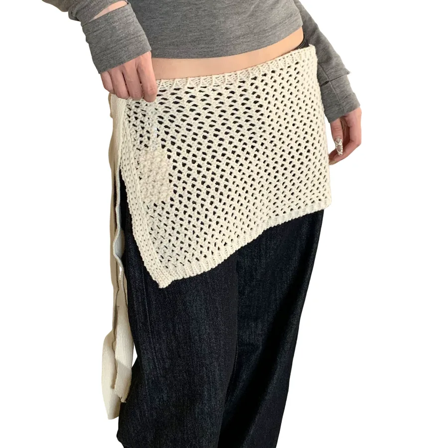 Knitted Striped Wrap Skirt view 5