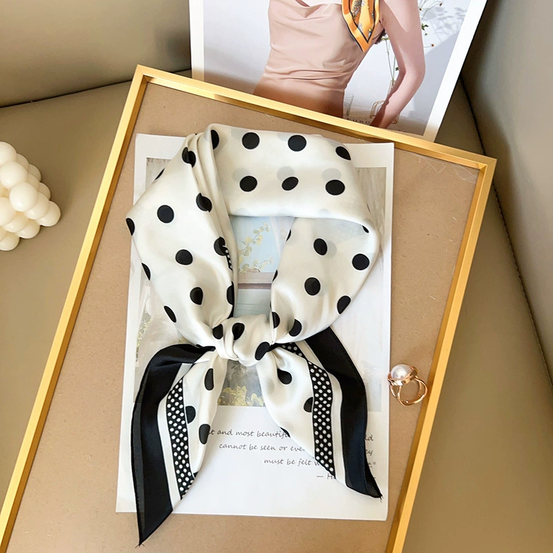 Polka Dot Polyester Square Scarf