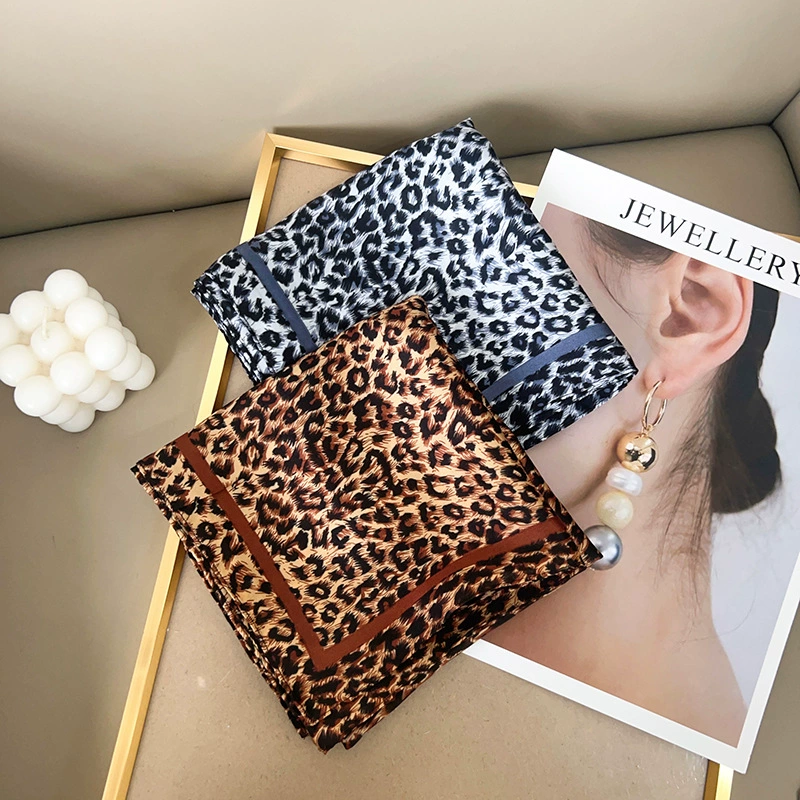 Polyester Leopard Print Head Wrap Scarf