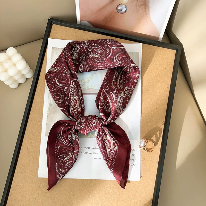 Paisley Print Polyester Square Scarf