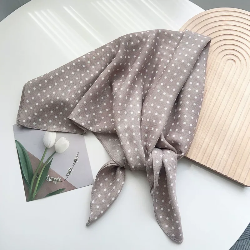 Polka Dot Polyester Square Scarf