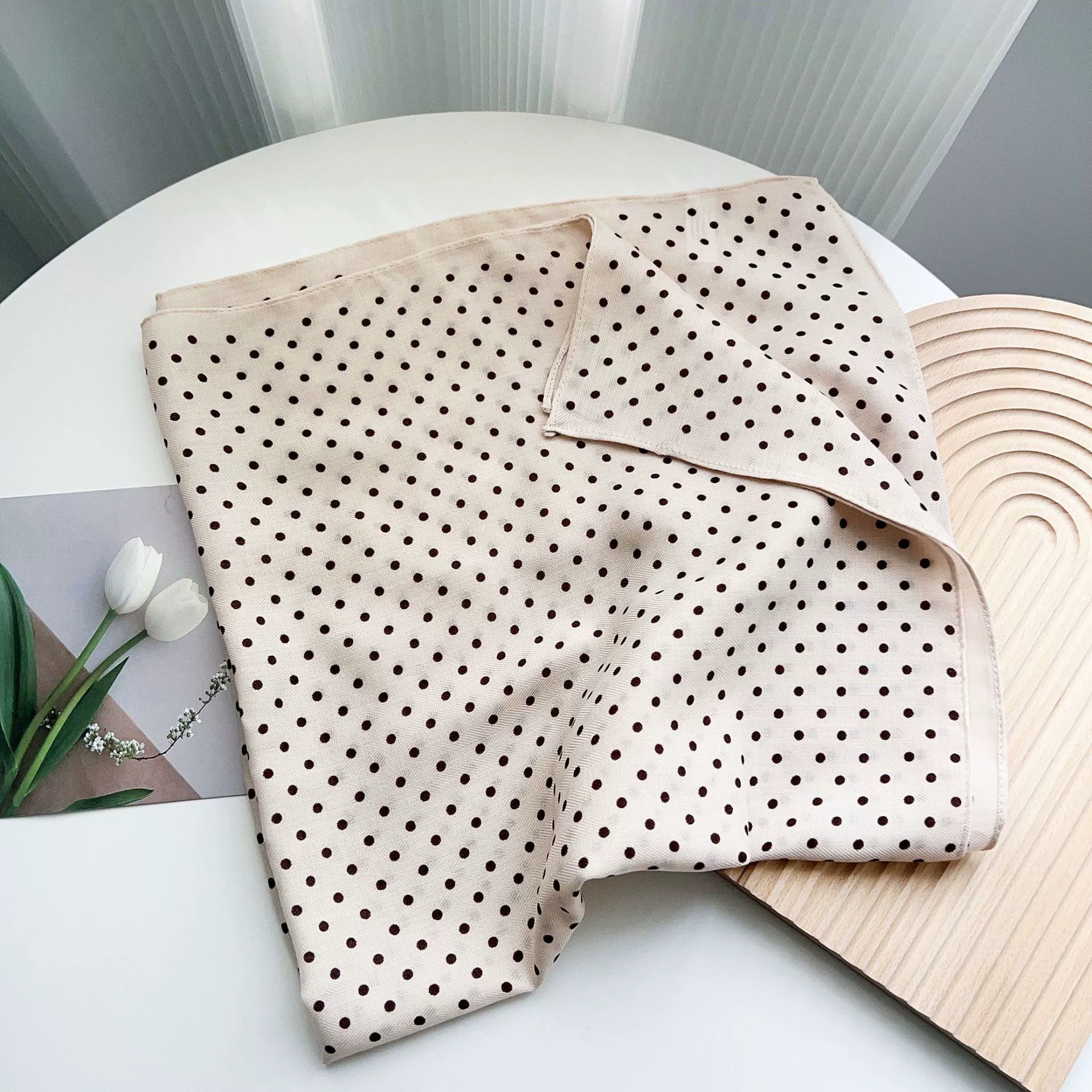 Polka Dot Polyester Square Scarf view 2