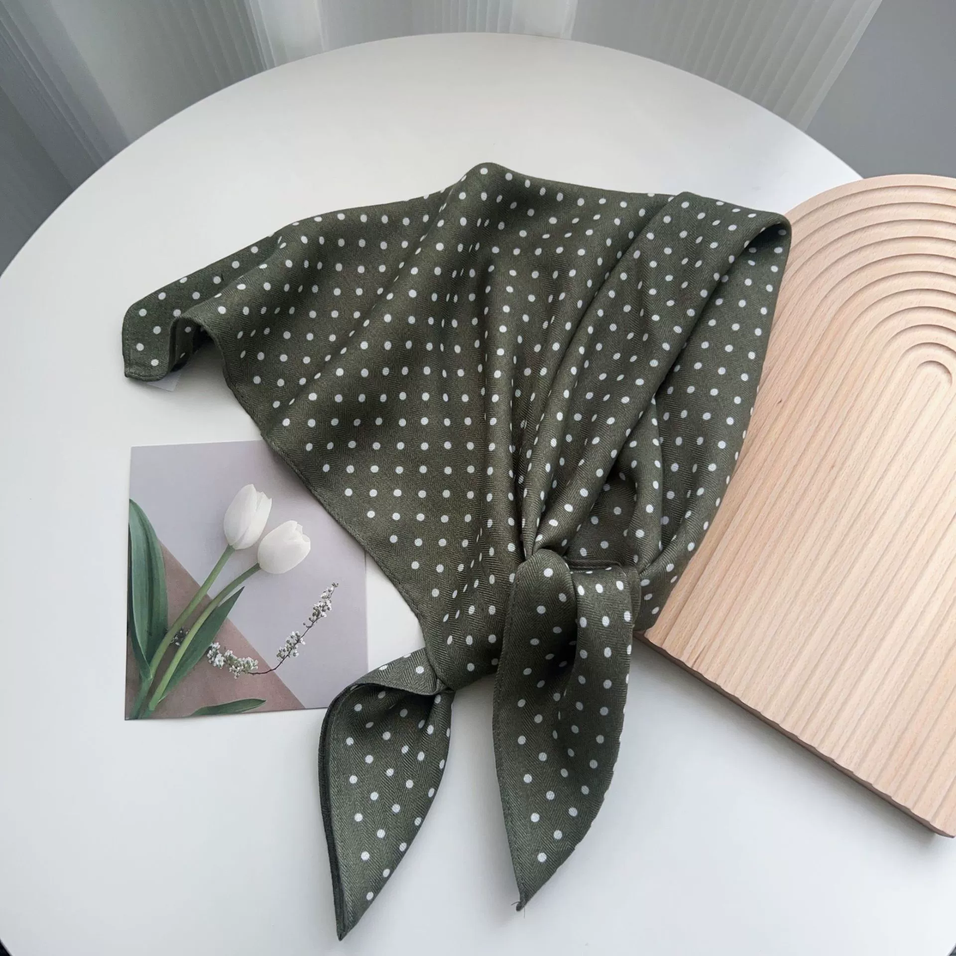 Polka Dot Polyester Square Scarf view 11