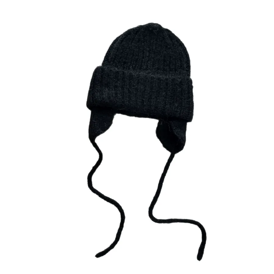 Wool Blend Knit Beanie Hat view 5