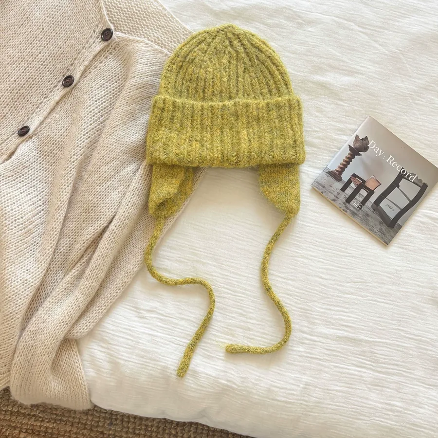 Wool Blend Knit Beanie Hat view 7