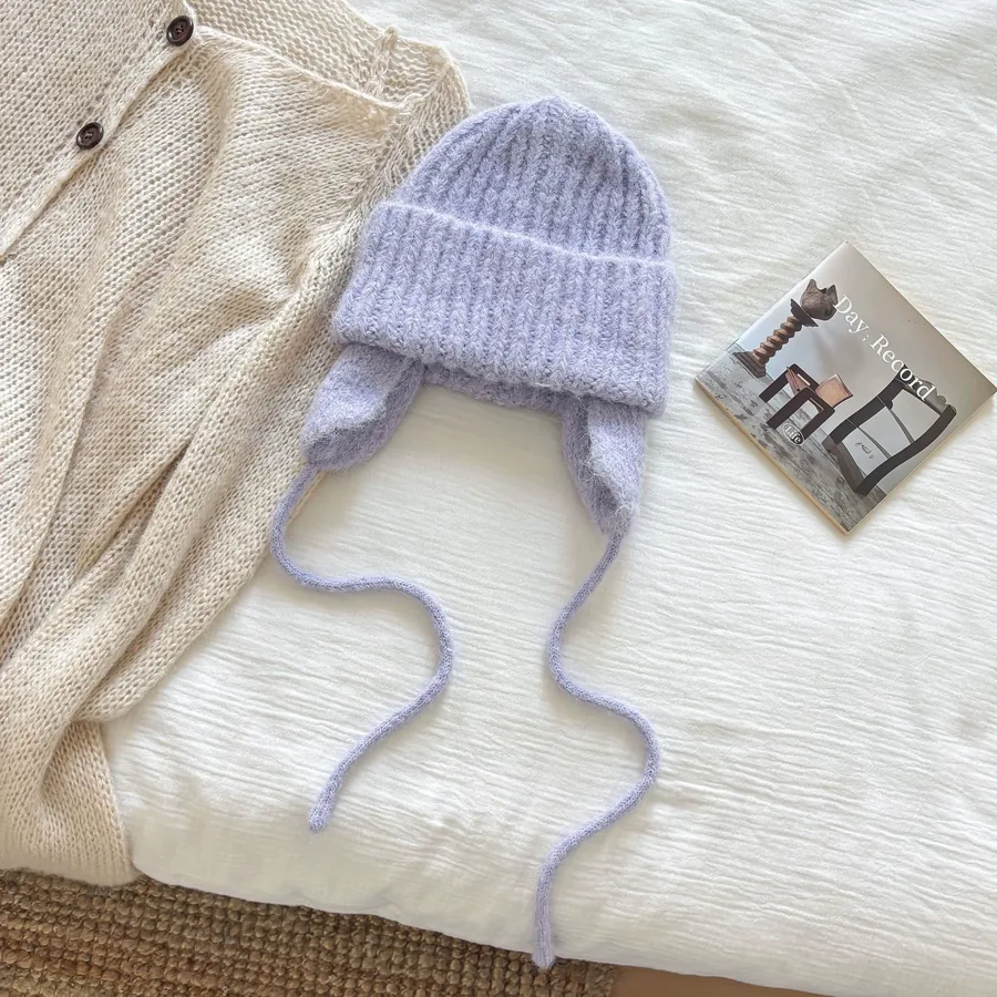 Wool Blend Knit Beanie Hat view 10