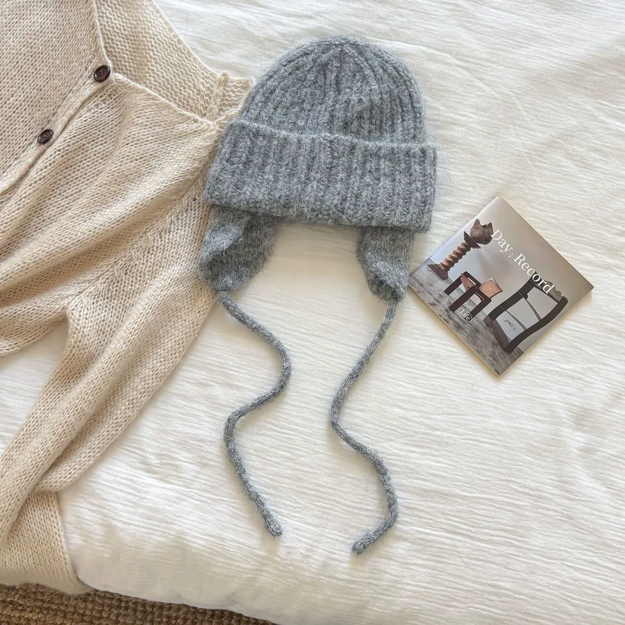 Wool Blend Knit Beanie Hat view 11