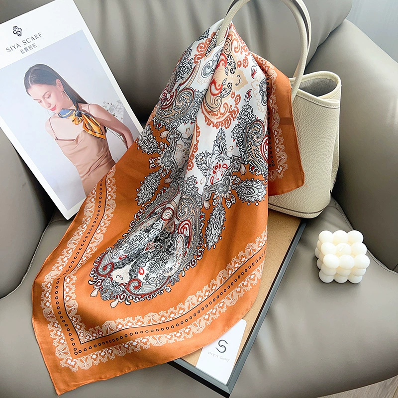 Paisley Print Polyester Square Scarf
