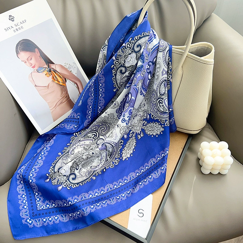 Paisley Print Polyester Square Scarf view 2