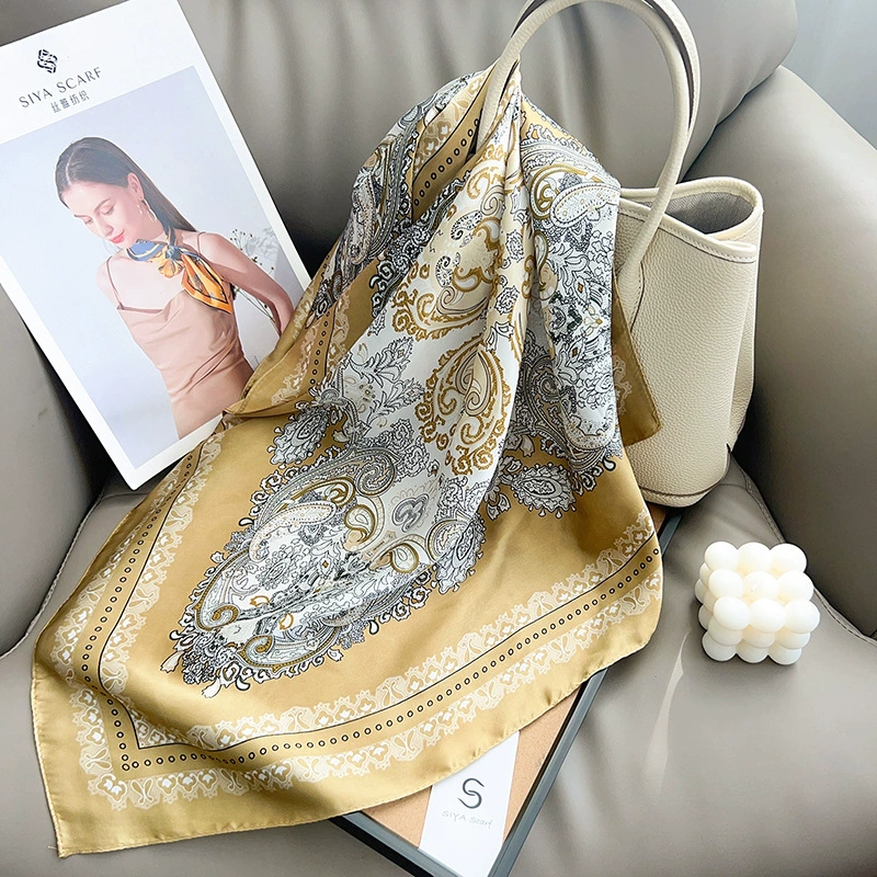 Paisley Print Polyester Square Scarf view 3
