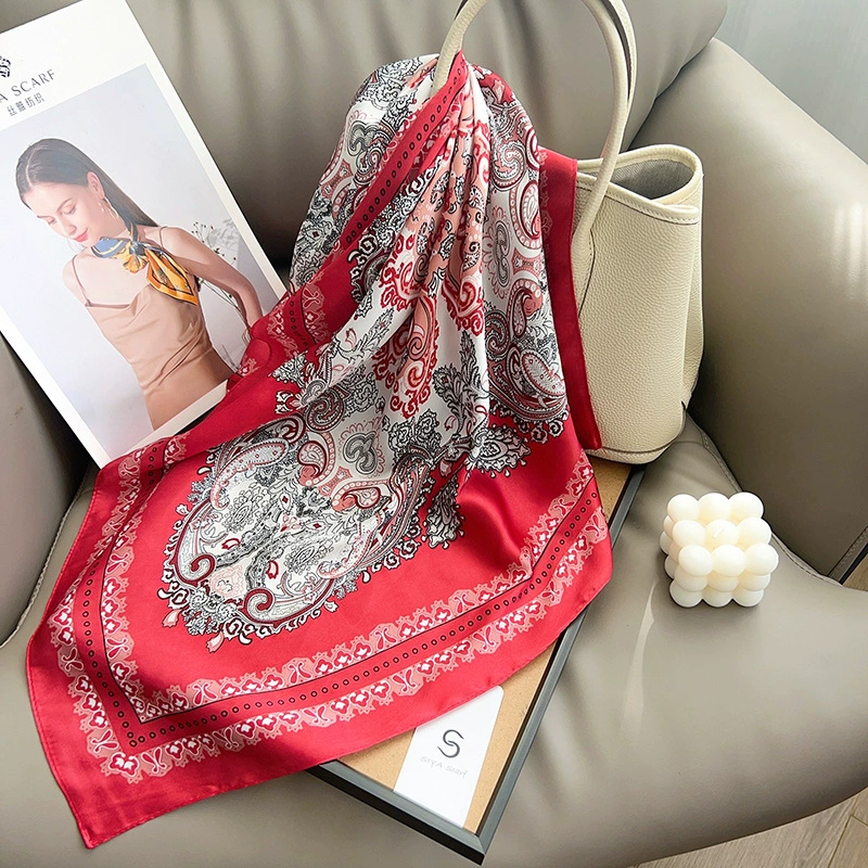 Paisley Print Polyester Square Scarf view 4