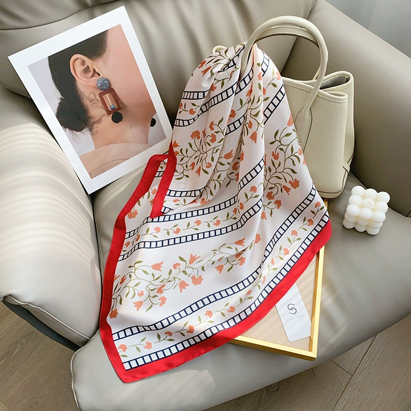 Floral Print Polyester Square Scarf view 2