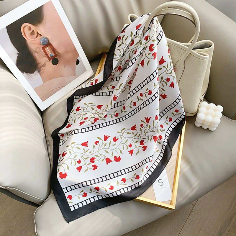 Floral Print Polyester Square Scarf view 4