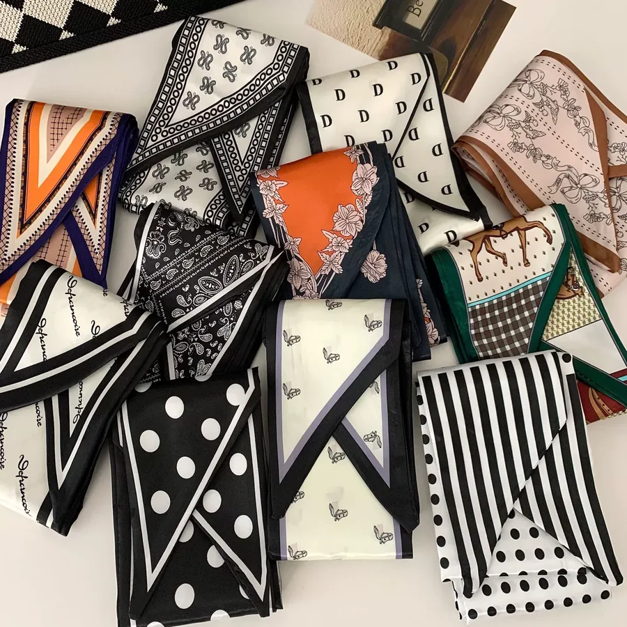 Printed Silk Head Scarf