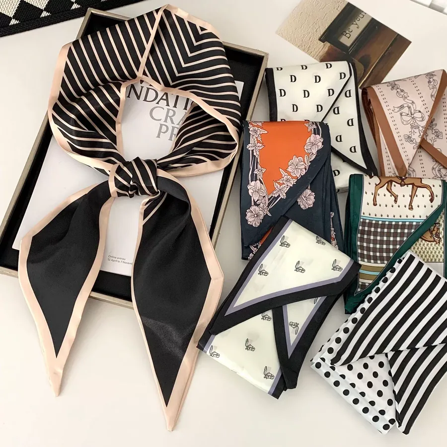 Printed Silk Head Scarf view 2
