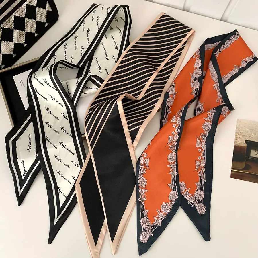 Printed Silk Head Scarf view 3
