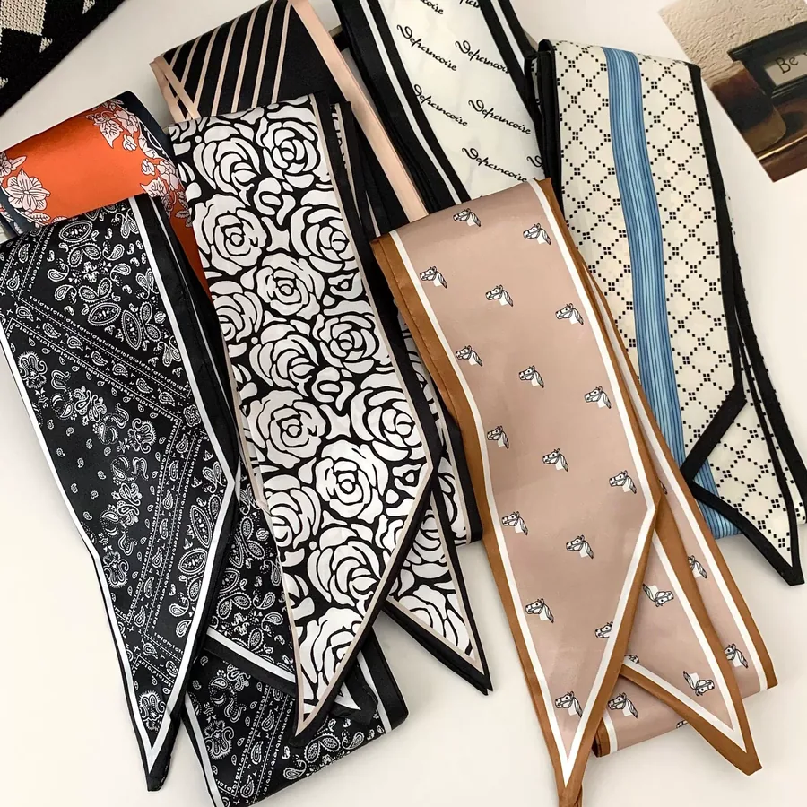 Printed Silk Head Scarf view 4