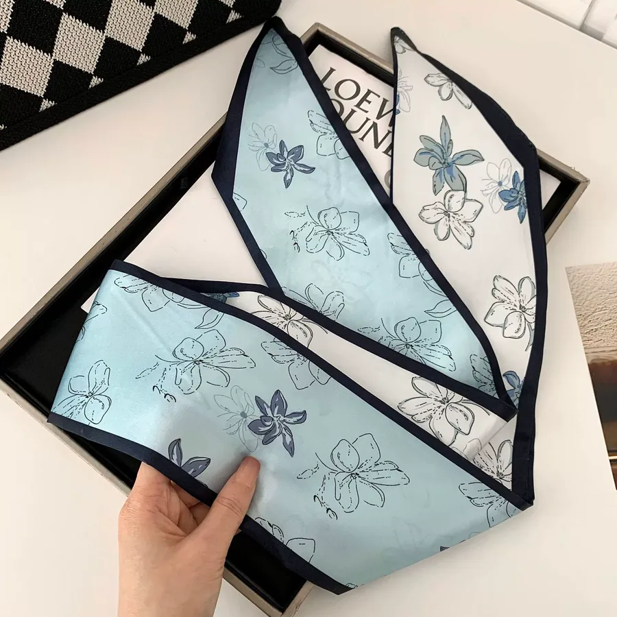Printed Silk Head Scarf view 7