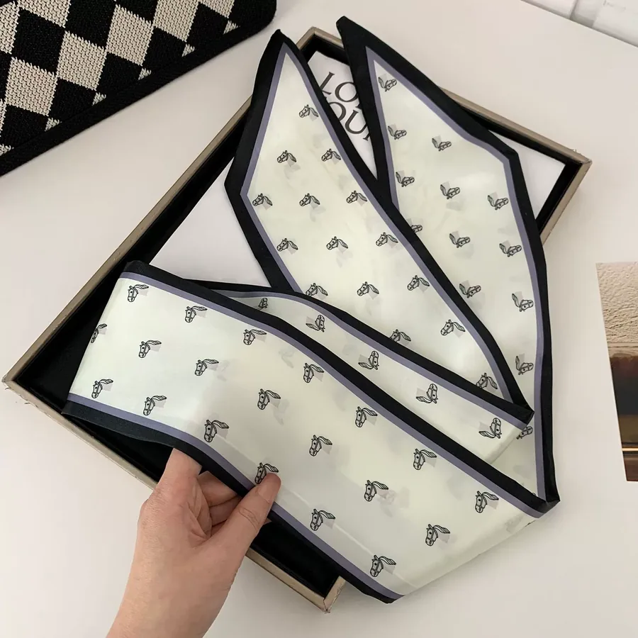 Printed Silk Head Scarf view 11