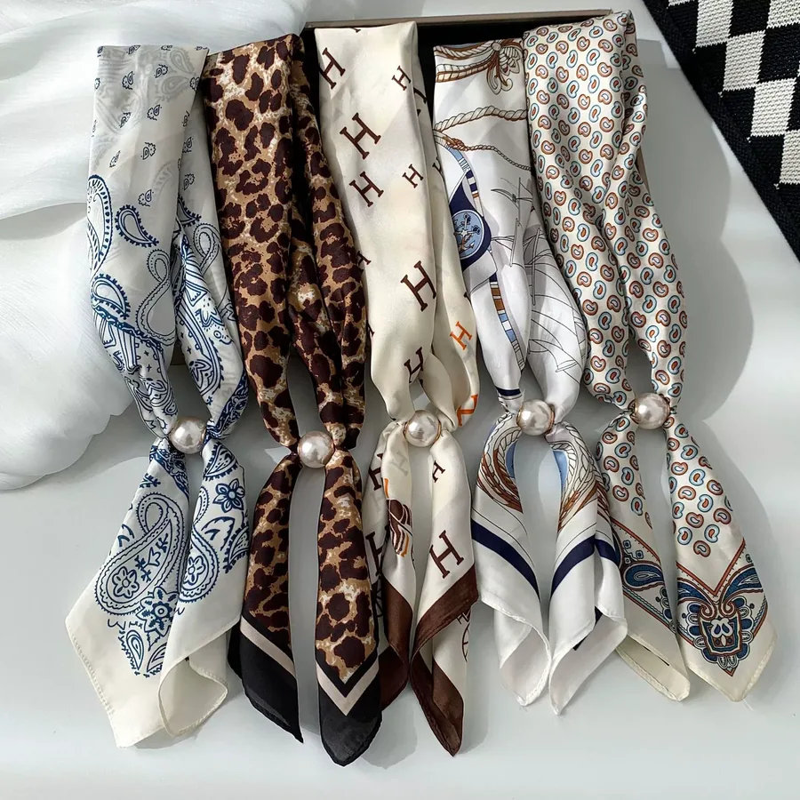 Polka Dot Pearl Neck Scarf view 3