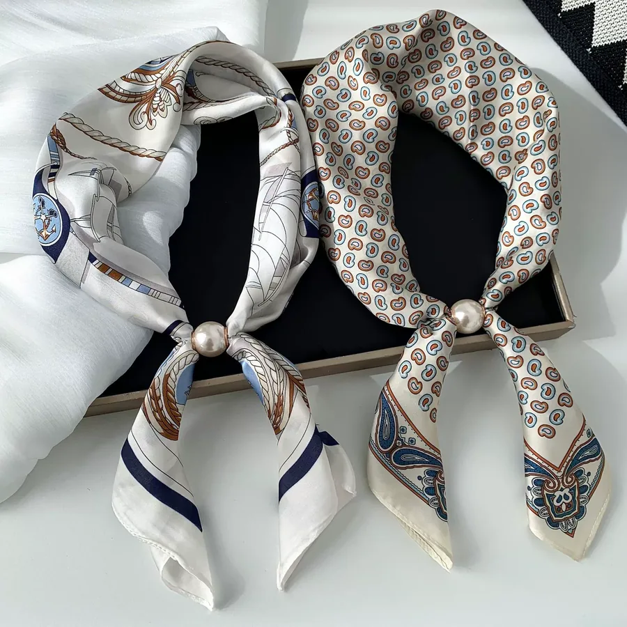 Polka Dot Pearl Neck Scarf view 4