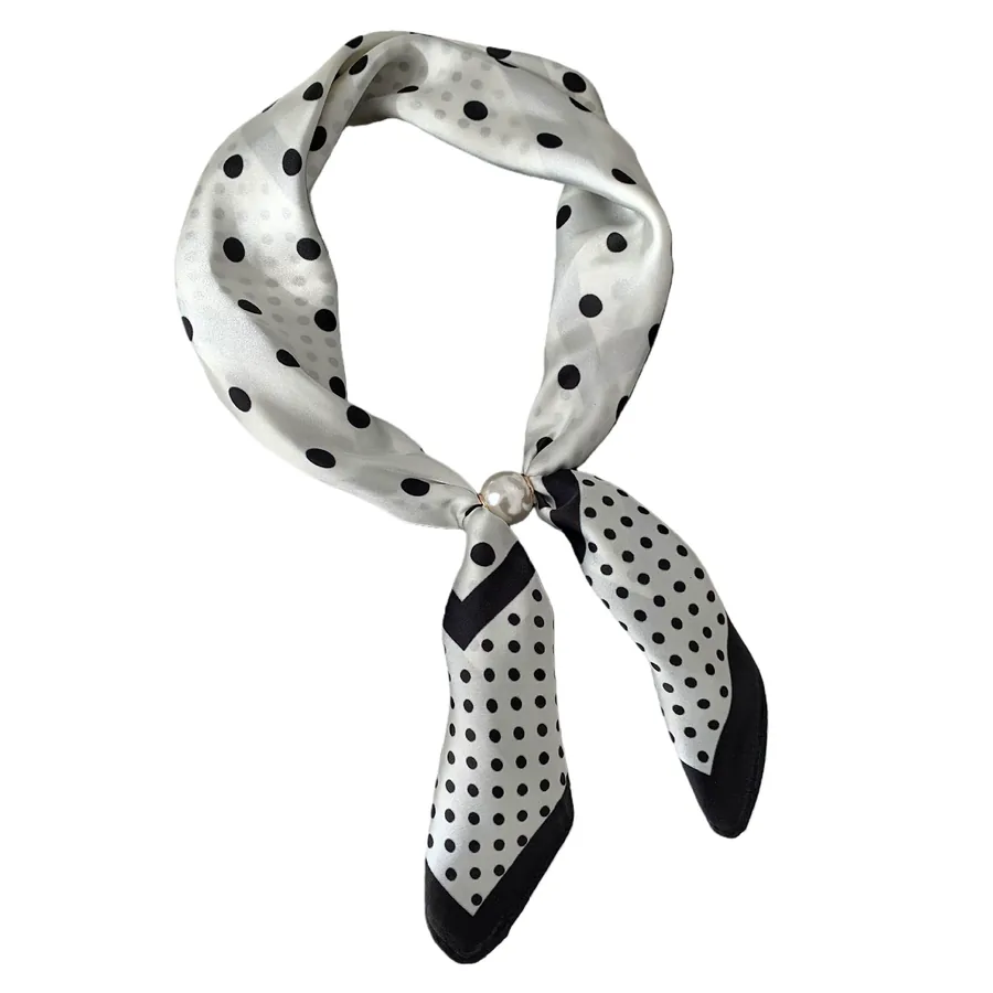 Polka Dot Pearl Neck Scarf view 5