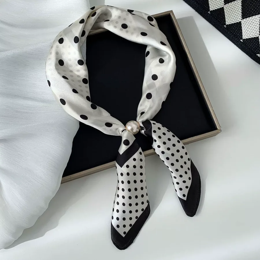 Polka Dot Pearl Neck Scarf view 8