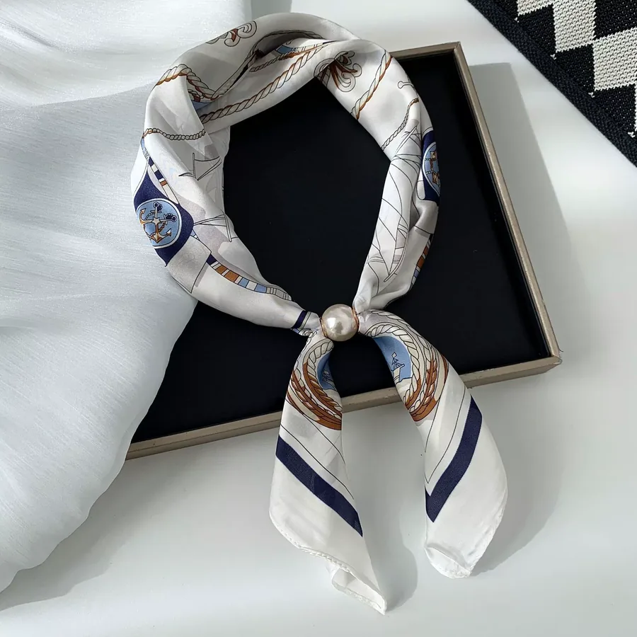 Polka Dot Pearl Neck Scarf view 9