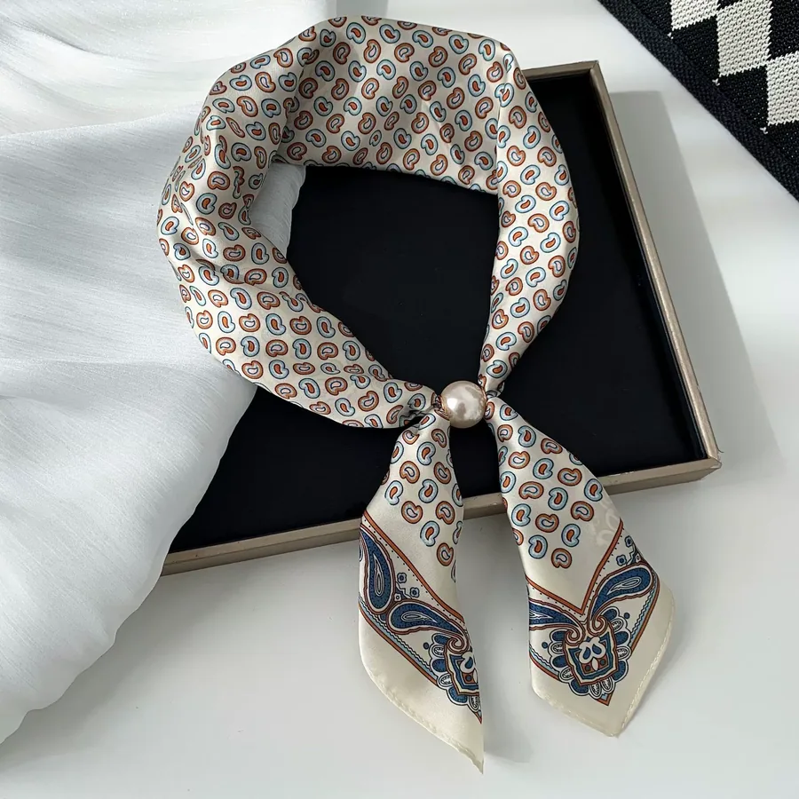 Polka Dot Pearl Neck Scarf view 10