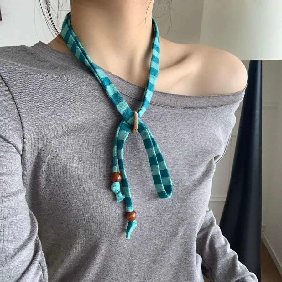 Beaded Stripe Necklace Scarf view 2