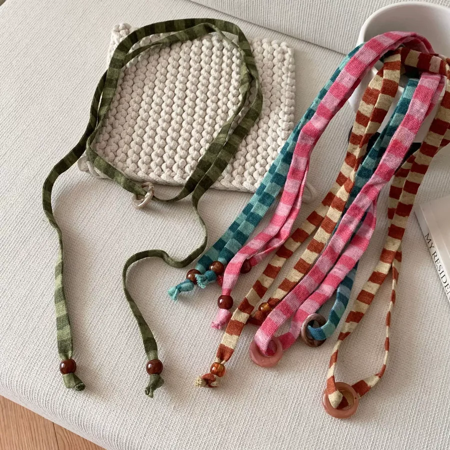Beaded Stripe Necklace Scarf view 3