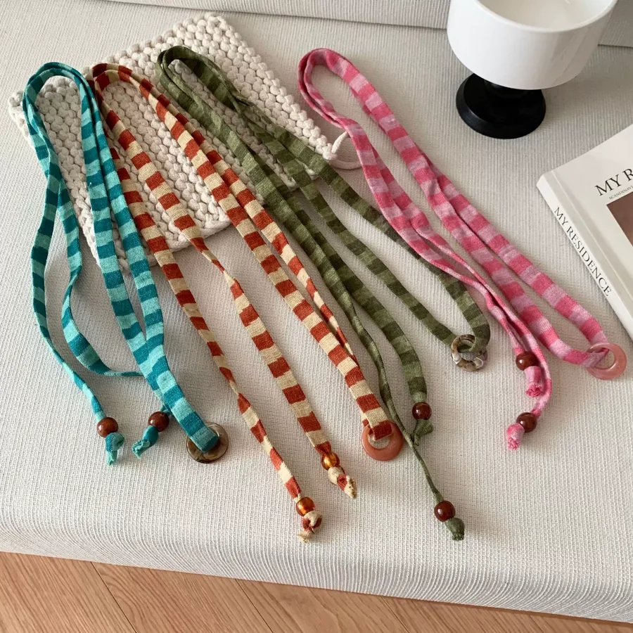 Beaded Stripe Necklace Scarf view 4