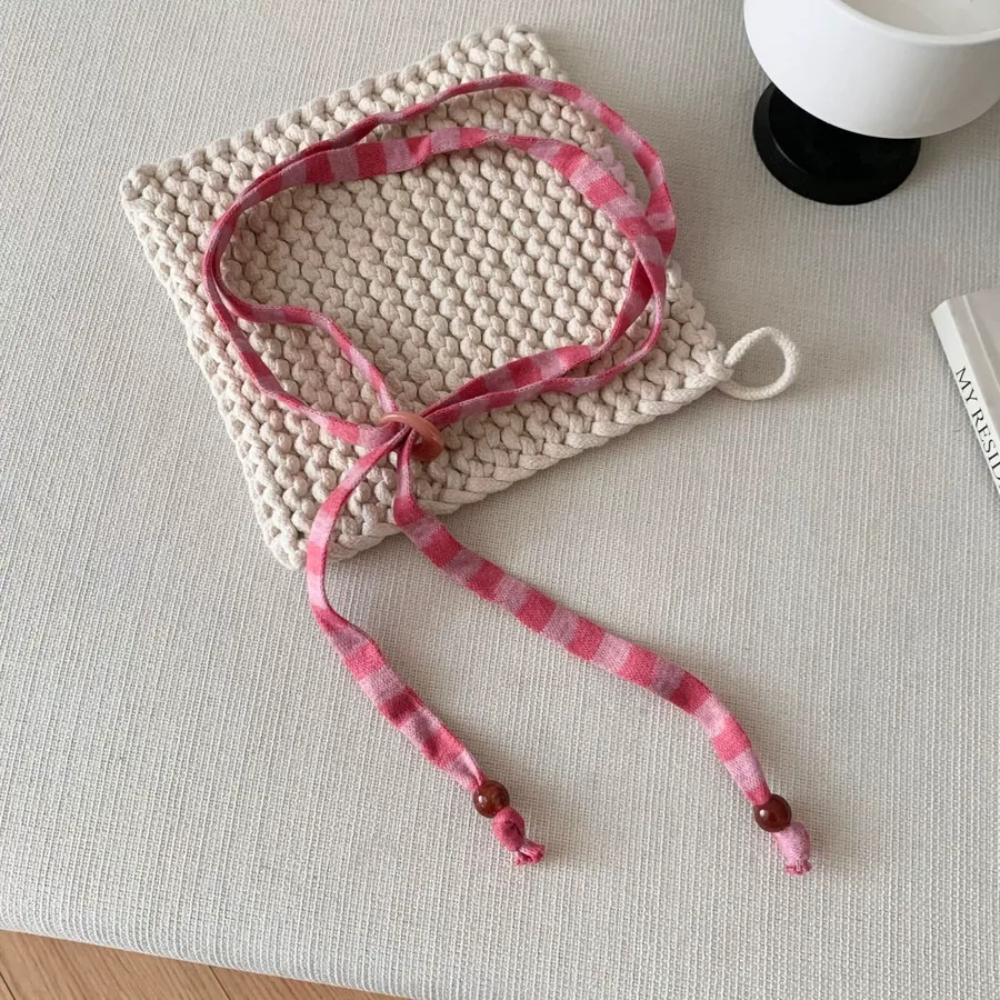 Beaded Stripe Necklace Scarf view 6