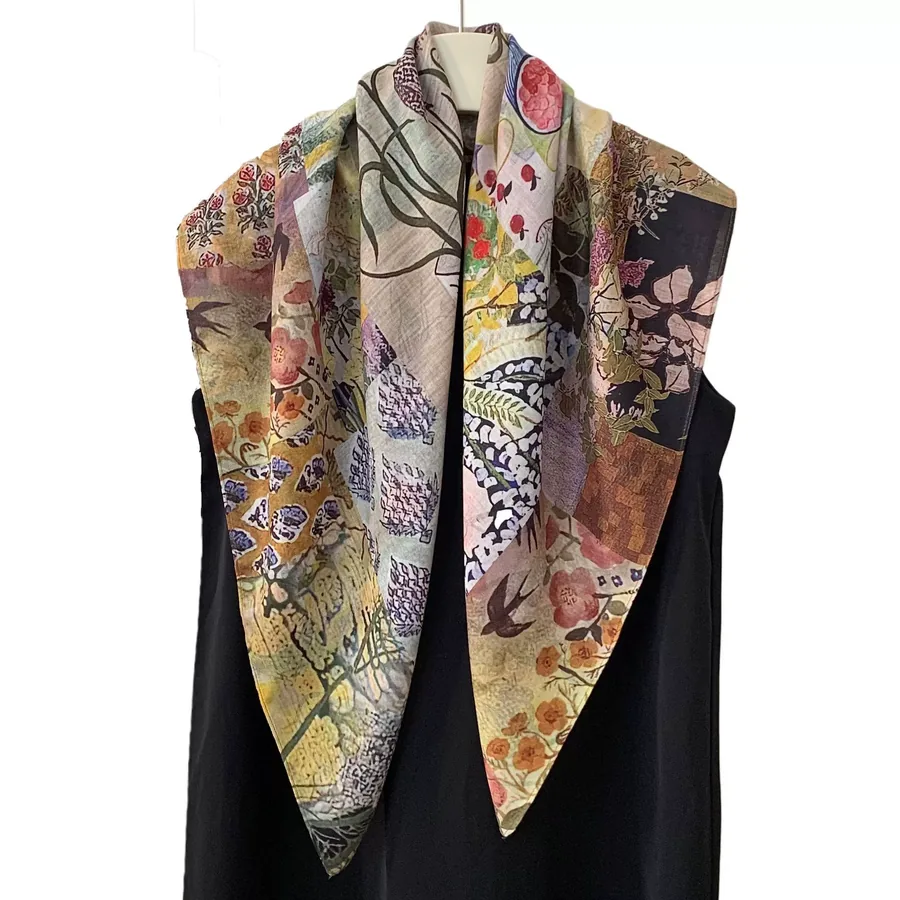 Velvet Paisley Square Scarf view 5