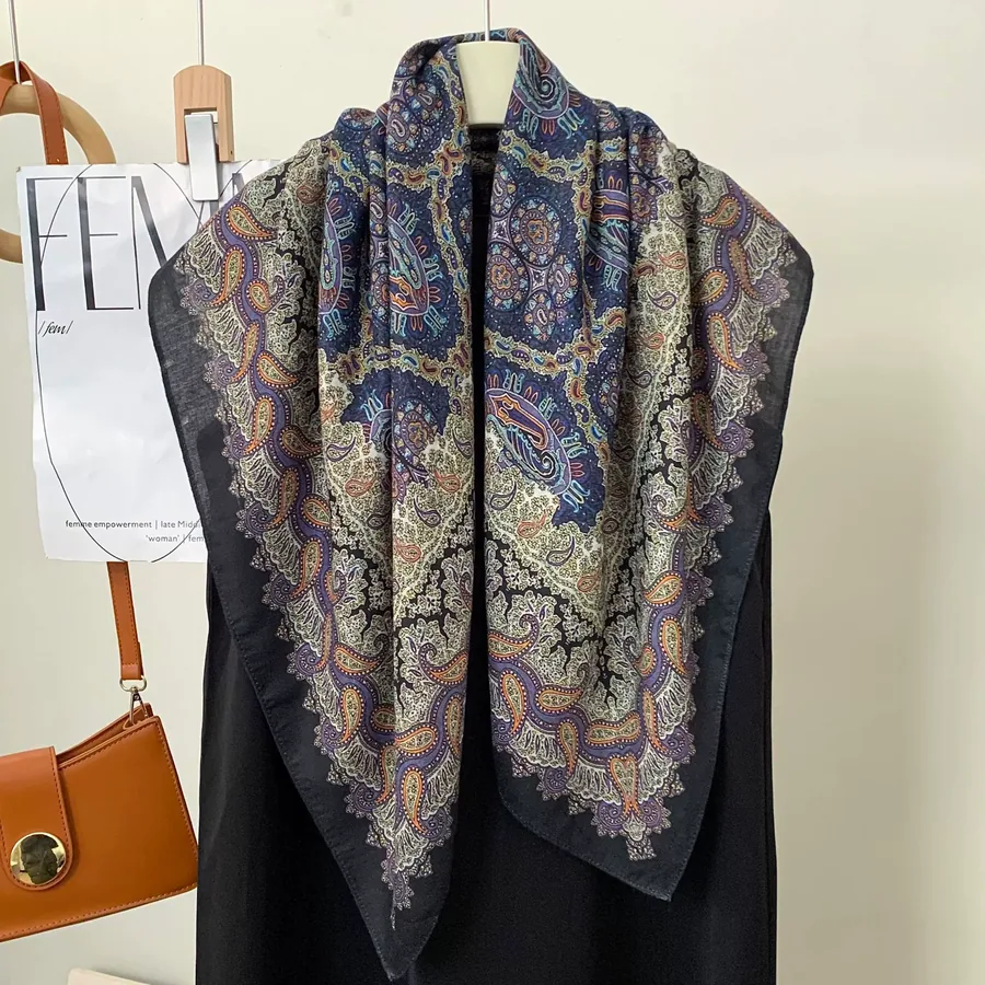 Velvet Paisley Square Scarf view 8