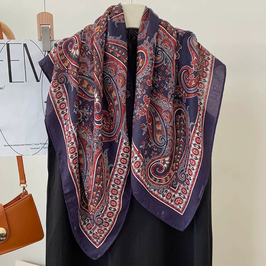 Velvet Paisley Square Scarf view 9