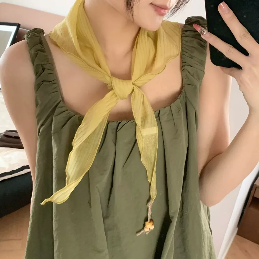 Solid Silk Triangle Scarf view 3