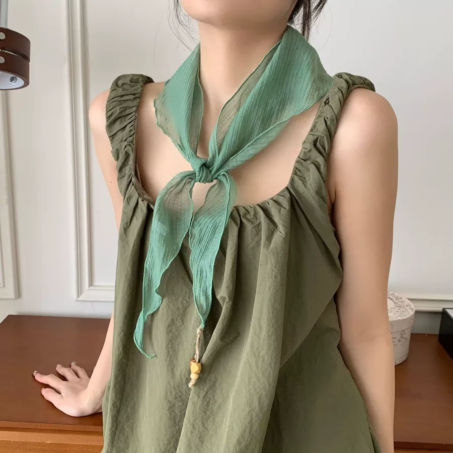 Solid Silk Triangle Scarf view 4
