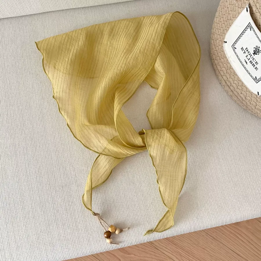 Solid Silk Triangle Scarf view 7
