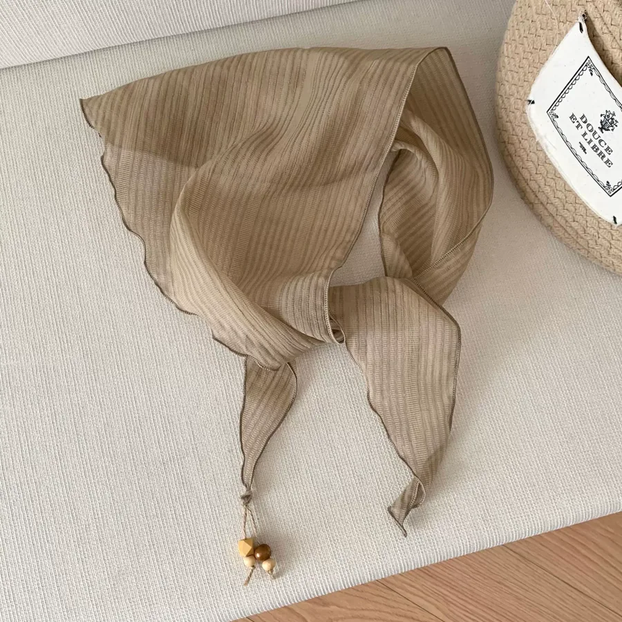 Solid Silk Triangle Scarf view 8