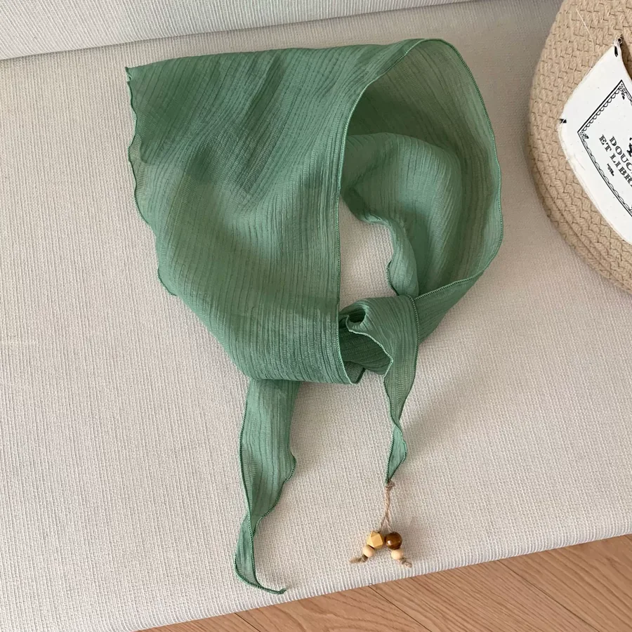 Solid Silk Triangle Scarf view 9