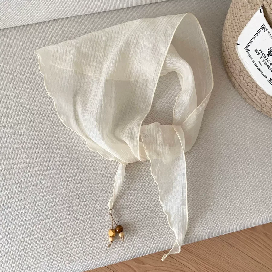 Solid Silk Triangle Scarf view 10