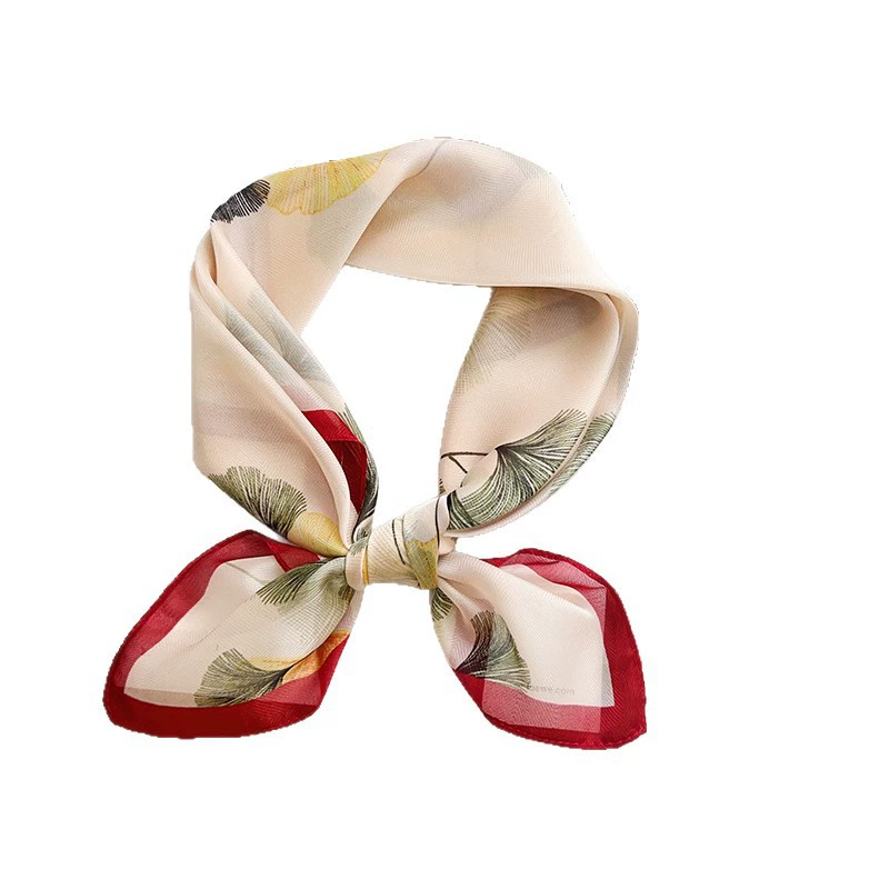 Ginkgo Leaf Print Sheer Square Scarf view 5
