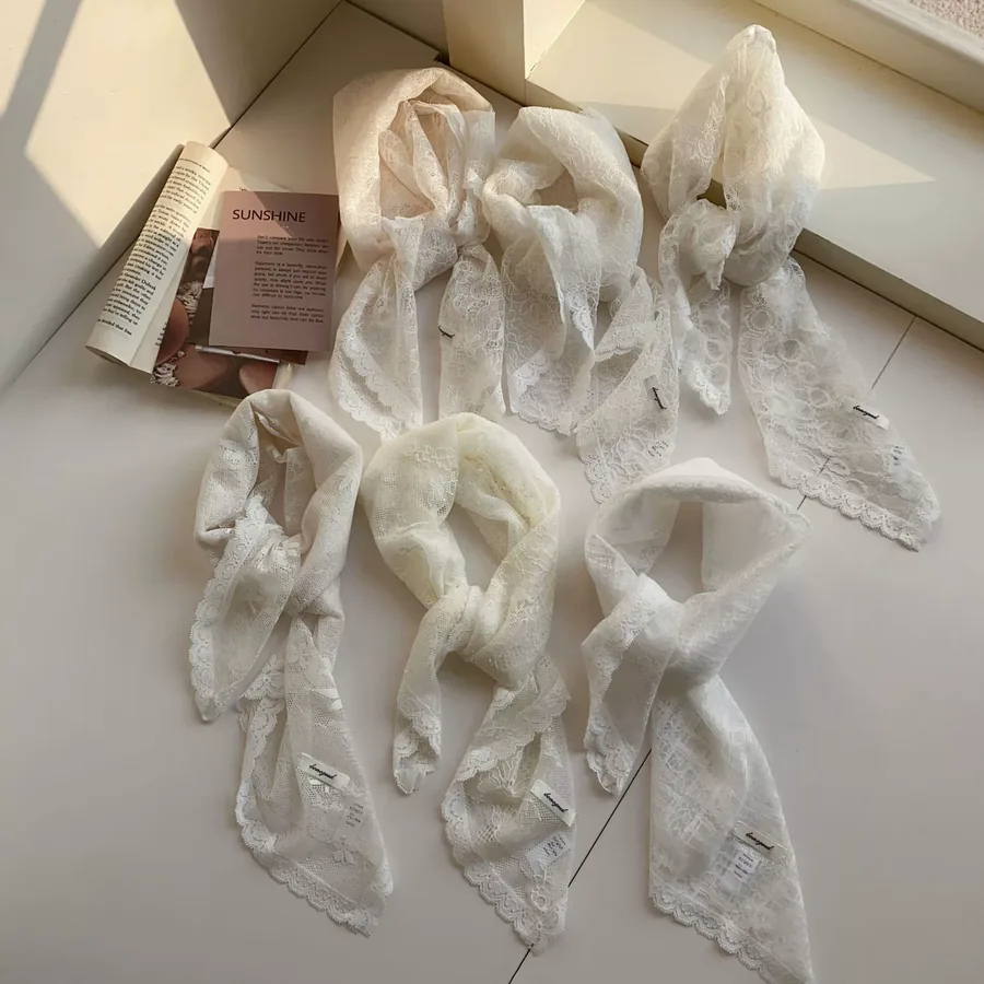 Nylon Lace Square Scarf view 4