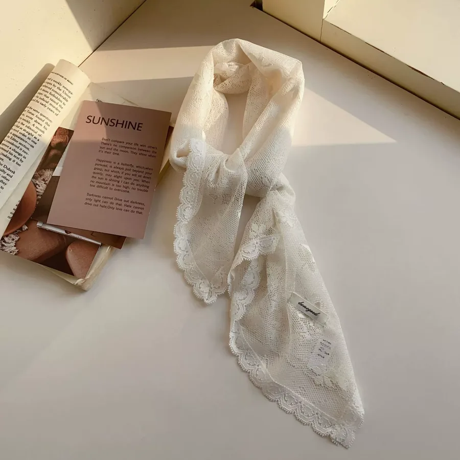 Nylon Lace Square Scarf view 7